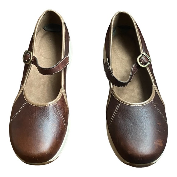 Dansko Mary Jane Clogs Slip Ons Size 40 Brown Leather Business Casual Work Shoes - Picture 7 of 12